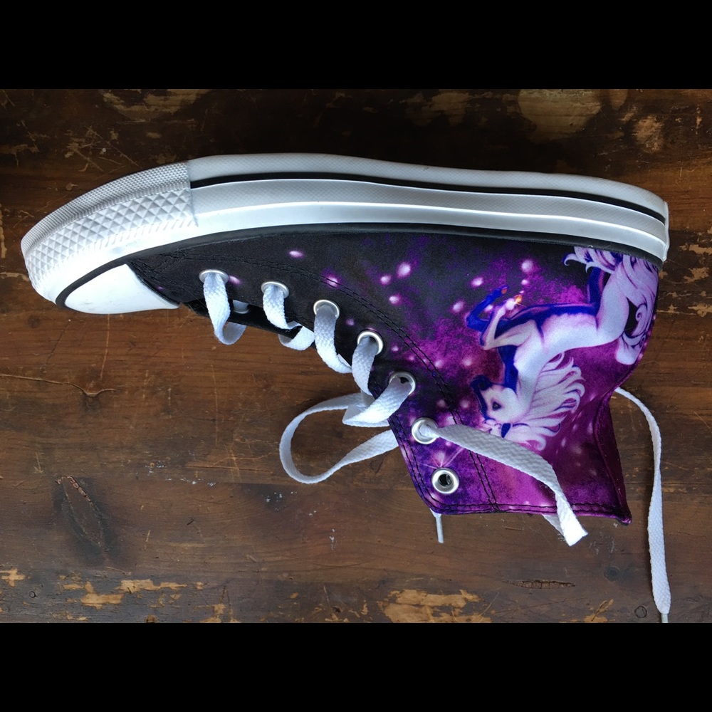 Converse Black and Purple Galaxy High-Top Sneakers - Picture 4 of 7